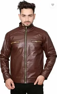 Stylish Winter Wear Synthetic Leather Jacket For Men and Boys-thumb1