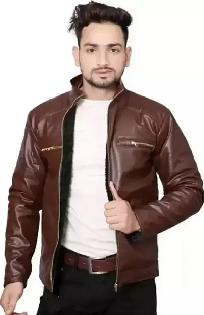 Solid PU Leather Jackets