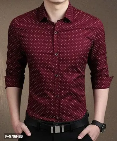 DOTTED COTTON BLEND SHIRTS FOR MEN-thumb0