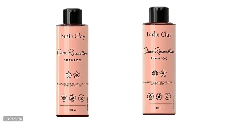 Indie Clay Onion Rosemallow Shampoo 200 Ml Pack Of 2