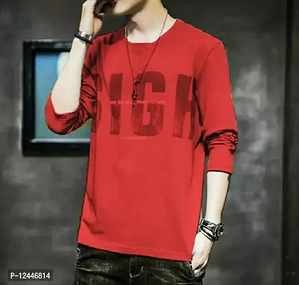 Mens Stylish Round Neck Printed Full Sleave T-Shirt