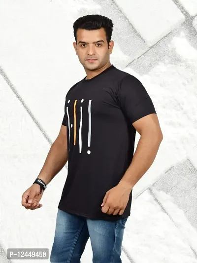 Mens Stylish Round Neck (Exclamation mark) Printed T-Shirt-thumb3