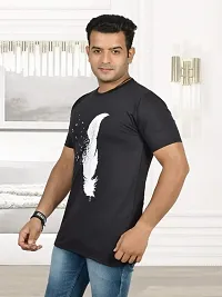 Mens Stylish Round Neck (feather) Printed T-Shirt-thumb1