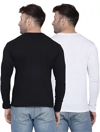 Black  White Cotton Full Sleeves T-Shirt Pack of 2-thumb4