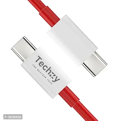 TECHZY Type C to Type C Fast Charging Cable with 65W / 6.5A  High Speed (Compatible with Oneplus, Vivo, Iqoo, Samsung)