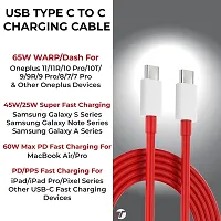 TECHZY Type C to Type C Fast Charging Cable with 65W / 6.5A  High Speed (Compatible with Oneplus, Vivo, Iqoo, Samsung)-thumb1