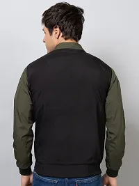 Stylish Black Cotton Blend Solid Jackets For Men-thumb1