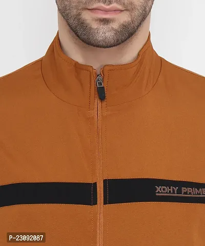 Stylish Orange Lycra Blended Lightweight Jacket For Men-thumb2