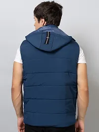 Stylish Blue Cotton Blend Solid Jackets For Men-thumb1