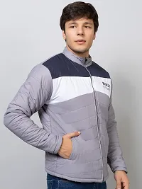 Stylish Grey Nylon Solid Jackets For Men-thumb1