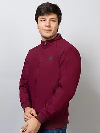 Stylish Maroon Cotton Blend Solid Jackets For Men-thumb3