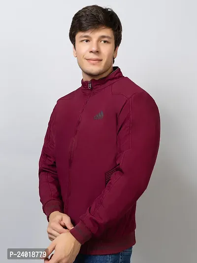 Stylish Maroon Cotton Blend Solid Jackets For Men-thumb4