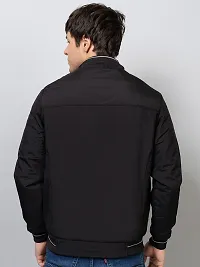 Stylish Black Cotton Blend Solid Jackets For Men-thumb3