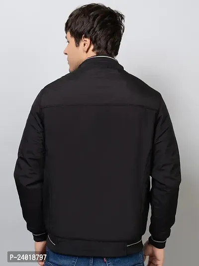 Stylish Black Cotton Blend Solid Jackets For Men-thumb4