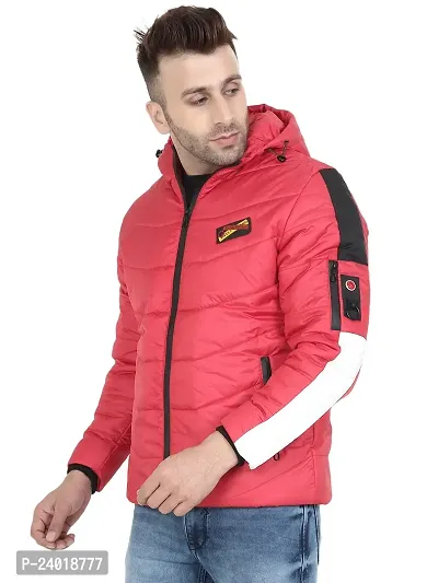 Stylish Red Nylon Solid Jackets For Men-thumb4