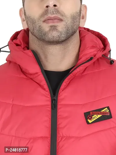 Stylish Red Nylon Solid Jackets For Men-thumb3