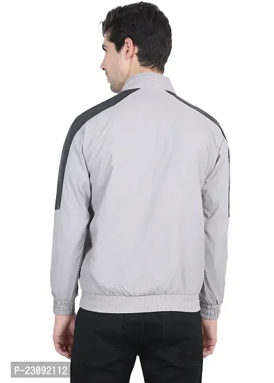 Stylish Light Grey Nylon Lightweight Jacket For Men-thumb3