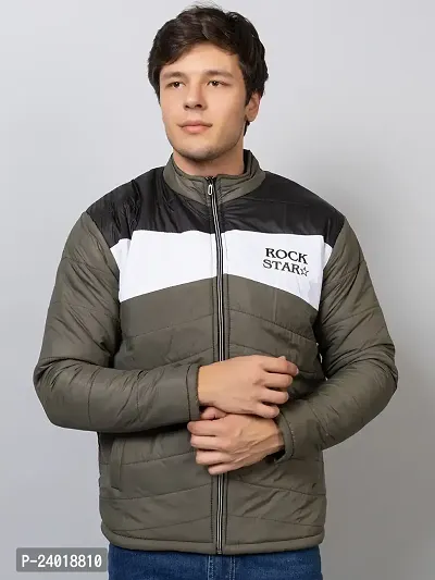 Stylish Olive Nylon Solid Jackets For Men