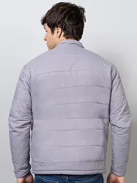 Stylish Grey Nylon Solid Jackets For Men-thumb3