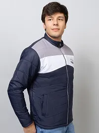 Stylish Navy Blue Nylon Solid Jackets For Men-thumb1