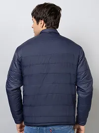 Stylish Navy Blue Nylon Solid Jackets For Men-thumb3