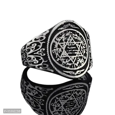 Sterling Silver Seal Of Solomon Men's Ring  Finger Rings