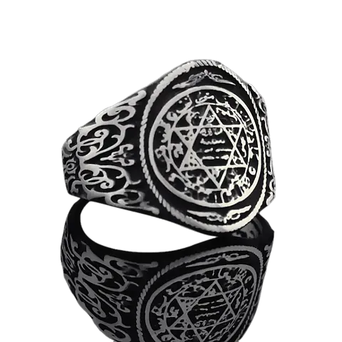 Sterling Seal Of Solomon Men's Ring Finger Rings