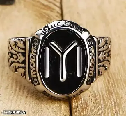 Ertugrul Ghazi Ring For Men's  Boy's kayi Qabila (IYI) Symbol Silver Plated Rings-thumb0