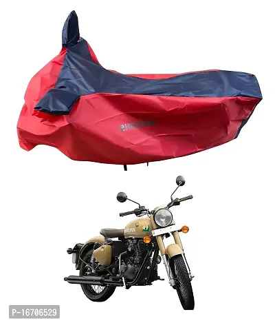 BIGZOOM Water Resistant UV Protection  Dustproof Bike Body Cover Suitable for Royal Enfield Classic 350 Bs3 to Bs6 (Red Blue Semi Waterproof)