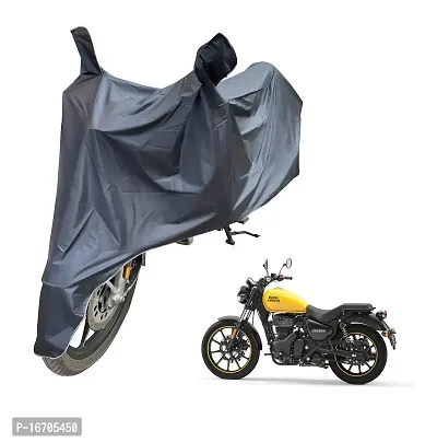 BIGZOOM Water Resistant UV Protection  Dustproof Bike Body Cover Compatible with Royal Enfield Meteor (100 % Tested Waterproof Black)