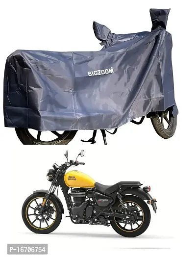 BIGZOOM Water Resistant UV Protection  Dustproof Bike Body Cover Compatible with Royal Enfield Meteor (Grey)
