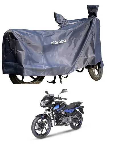 BIGZOOM Dustproof UV Ray Protection Weather Proof Bike Body Cover for Bajaj Pulsar 150/180/200/220 Bs3 Bs4 and bs6 All Model (Grey)