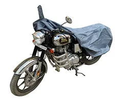 BIGZOOM Water Resistant UV Protection  Dustproof Bike Body Cover Suitable for Royal Enfield Classic 350 Bs3 to Bs6 (Grey)-thumb3