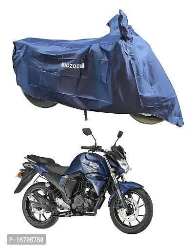 BIGZOOM Water Resistant UV Protection  Dustproof Bike Body Cover for Yamaha FZ / FZS Bs3 to BS6 All Model (Blue Semi Waterproof)