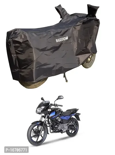 BIGZOOM Dustproof UV Ray Protection Weather Proof Bike Body Cover for Bajaj Pulsar 150/180/200/220 Bs3 Bs4 and bs6 All Model (Black)-thumb0