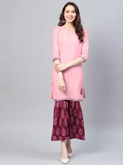 Yufta Trendy Stylish Rayon Printed Kurta With Palazzo