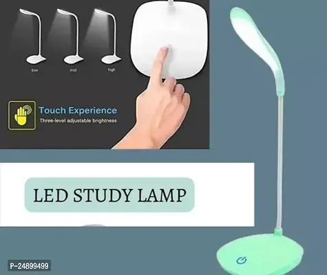study lamp rechargable led touch on off switch student study reading dinner led table lamp,,,white light lamp (pack of 1,colour as available)-thumb3