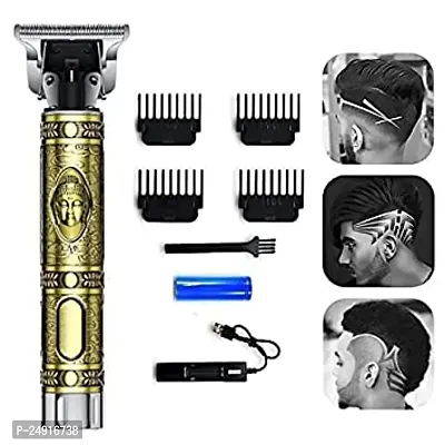 Electric Cordless Hair Clipper for Men, Professional Zero Gapped T Blade Trimmer Pro Li Trimmer, Grooming Hair Cutting Kit Haircut Clipper with Guide Combs Runtime: 42 min Trimmer for Men (Gold)-thumb0