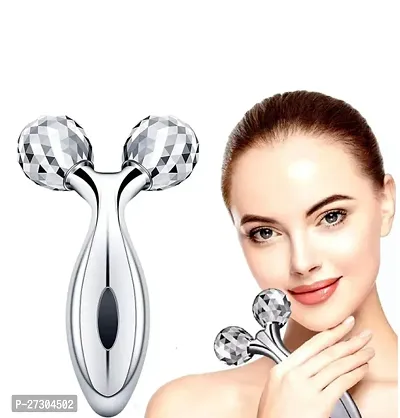 Manual 3D Massager Roller 360 Rotate Face Full Body Shape for Skin Lifting Wrinkle Remover Facial Massage Relaxation Tool, 15.5 x 9.5 x 5 cm, Silver