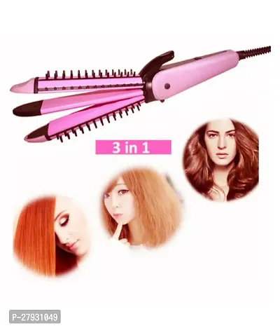 Hair Straightener, Straightener and Curler 2 IN 1 For Men  Women Electrical Hair Styling. NHC-2009 -Type: Hair Straightener -Color: Pink.