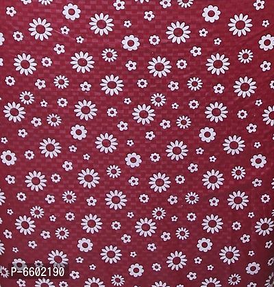 Decwell 6 Seater Floral Printed Dining Table Cover With White Lace  Size (60 x 90) inches Colour - MAROON-thumb3