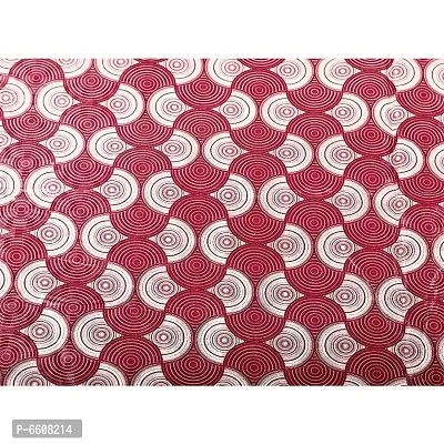 Decwell 6 Seater  Printed Dining Table Cover With White Lace  Size (60 x 90) inches Colour - Maroon Chand-thumb3