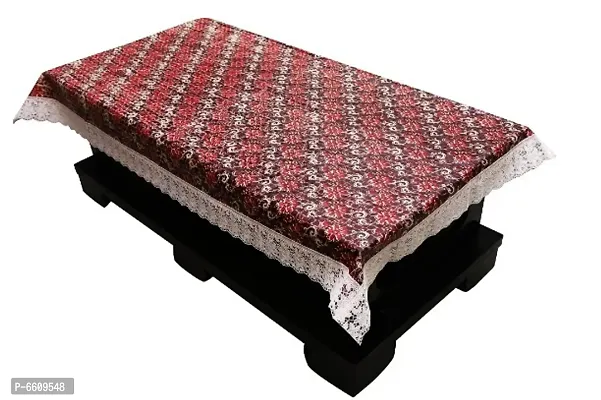 Decwell 4 Seater  Printed Table Cover With  Lace  Size (40 x 60) inches Colour - Multi