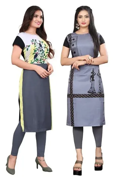 Elegant Crepe Kurta For Women- Pack Of 2