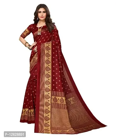 Elite Art Silk Printed Saree with Blouse Piece For Women-thumb0