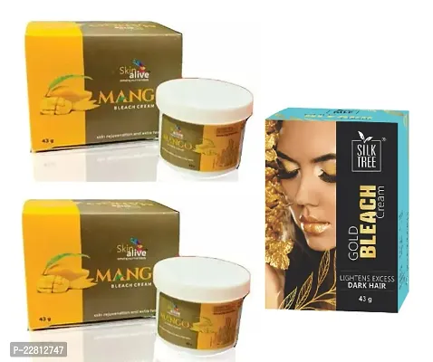 Silktree Gold Bleach Cream  Skinalive Mango Bleach Cream Pack of 3