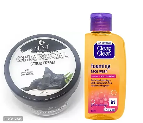 Silvi charcoal Face Scrub Clean  Clear foaming Face Wash