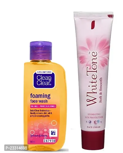 Clean  Clear foaming Face Wash  White tone Face Cream