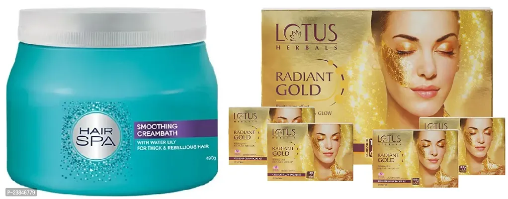 Hair Spa Smoothing Creambath-1  Lotus facial kit-1 P2