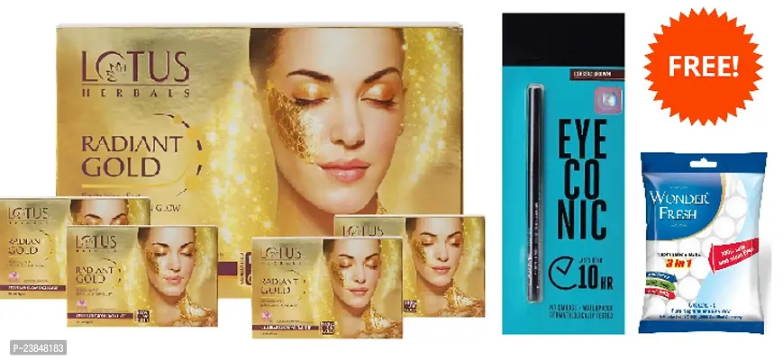 Louts Radiant Gold Facial KIt-1  Eye Co Nic Kajal-1 P2 Free Wonder fresh naphthalene balls